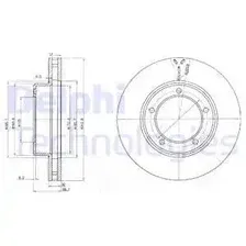 Тормозной диск DELPHI BG3558 вентилируемый , передняя ось