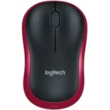 Мышь Logitech M185 (черный/красный)
