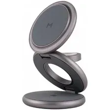 Беспроводное зарядное Magssory Disc Signature Edition 3 в 1 для Apple WCH033 (темно-серый)