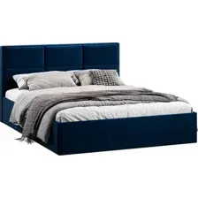 Кровать Трия Стелла Тип 1 c ПМ и заглушиной 160x200 (микровелюр Wellmart Blue)