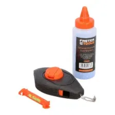 Шнур разметочный 15 м с мелом и уровнем FASTER TOOLS 1368