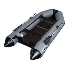 Надувная лодка Vivax Т330 с полом-книгой (с килем, серый/черный)