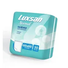 LUXSAN Пеленки впитывающие гигиенические одноразовые для взрослых NORMAL 60х60, 30шт