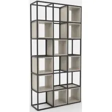 Стеллаж Hype Mebel Грос 105x210 (черный/древесина белая)