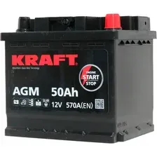 Автомобильный аккумулятор KRAFT AGM 50 R+
