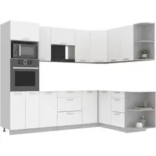 Готовая кухня Интерлиния Мила Лайт 1.68x2.6 правая без столешницы (белый платинум)