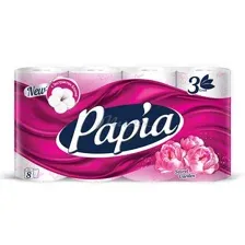 Бумага туалетная PAPIA Таинственный сад, трехслойная, 8 шт