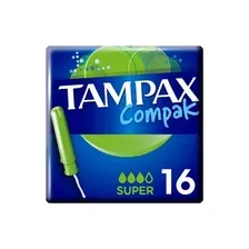 TAMPAX Compak Тампоны женские гигиенические с аппликатором Super Duo 16шт ПрепакКороб