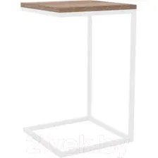 Приставной столик Hype Mebel Лайт 40x40 (белый/дуб галифакс олово)
