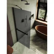 Душевая стенка MaybahGlass 79x195 MGD-730-6ш (графитовое матовое стекло/черный)