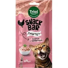 Лакомство для кошек Triol Snack Bar Паштет из курицы с креветкой (40 г)