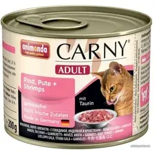 Консервированный корм для кошек Animonda Carny Adult с говядиной, индейкой и креветками 0.2 кг