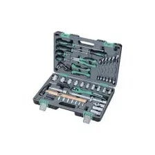 НАБОР ИНСТРУМЕНТОВ, 1/2', CR-V, S2, УСИЛЕННЫЙ КЕЙС, 58 ПРЕДМ.// STELS 14113