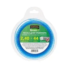Леска для триммера d 2,4 мм x 44 м сечение бесшумная STARTUL GARDEN (ST6063-24)