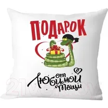Подушка декоративная Print Style Подарок от любимой тещи / 40x40plat141