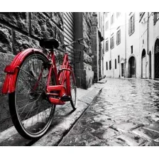 Фотообои листовые Citydecor Красный велосипед (300x254)
