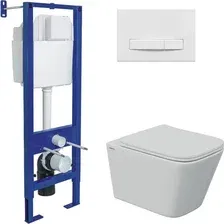 Унитаз подвесной Berges Wasserhaus Floe S Rimless + АТОМ 410 AT-043338 (с сиденьем)