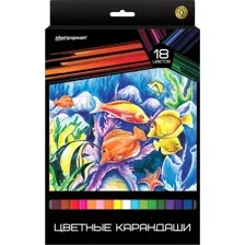Набор цветных карандашей Schoolformat Дикая планета / КЦ18-ДП (18цв)