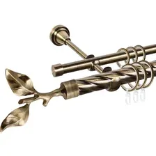 Карниз для штор АС ФОРОС Grace D25К/16Г составной + наконечники Лист розы (2.8м, антик)