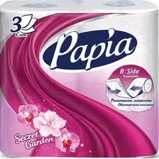 Туалетная бумага Papia Secret Garden (3 слоя, 4 рулона)