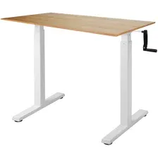 Стол Механический подъемный стол Kingstyle Manual N06-22D White, дуб натуральный