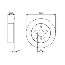 Тормозной диск BOSCH 0 986 479 C21 полный , задняя ось