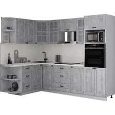 Готовая кухня Интерлиния Мила Деко 1.68x2.6 LV (керамика/керамика/опал светлый)