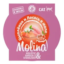 Molina Консервы для кошек (Цыпленок и лосось в желе)
