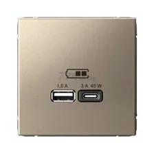 Розетка USB двойная скрытая SYSTEME ELECTRIC ArtGallery шампань (GAL000529)