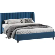 Кровать Трия Шанель с ПМ 1600 Тип 1 (микровелюр Wellmart Blue)