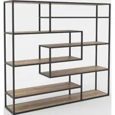 Стеллаж Hype Mebel Зиг-Заг 200x150 (черный/дуб галифакс натуральный)