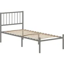 Кровать Домаклево Металика В4 90x200 (серый)