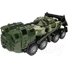 Грузовик Нордпласт Военный тягач Щит с танком 258/1 (хаки)