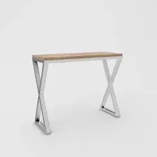 Барный стол Hype Mebel Амарион 120x55 (белый/дуб галифакс натуральный)