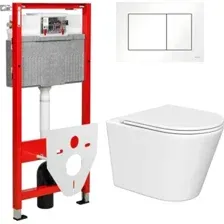 Унитаз подвесной Lauter Longer 2110822 + TECE Kit 9400413 с кнопкой (белый)