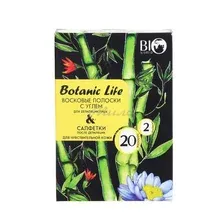 Набор для депиляции Bio World Полоски с углем + Салфетки для чувствительной кожи лица (20шт+2шт)
