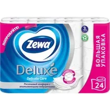 Туалетная бумага Zewa Deluxe Белая 3 слоя (24 рулона)