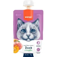 Лакомство для кошек Wanpy Cat Мясное пюре из утки (90г)