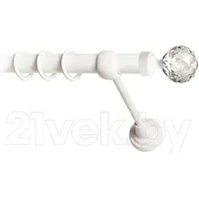 Карниз для штор Lm Decor Кристалл 130 1р гладкий 25мм (белый глянец, 3.6м)