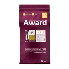 Сухой корм для кошек AWARD Hairball & Indoor индейка и утка с чечевицей 10 кг 