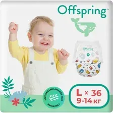 Подгузники-трусики детские Offspring L 9-14кг Карандаши / OF02LSCR (36шт)