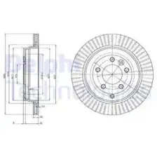 Тормозной диск DELPHI BG4020C вентилируемый , задняя ось