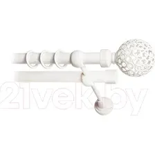 Карниз для штор Lm Decor Ажур 095 2р гладкий 25/19мм (белый глянец, 4м)