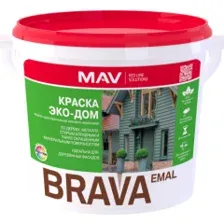 Краска ВД алкидно-акриловая BRAVA ЭКО-ДОМ белая полуглянцевый 3 л (351359)