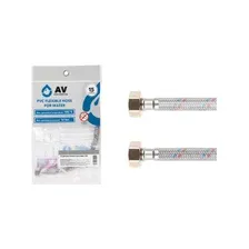 Гибкая подводка для воды гайка 1/2" - гайка 1/2" ПВХ оплетка AV ENGINEERING [60 см] (AVE21260)