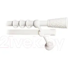 Карниз для штор Lm Decor Византия 066 2р гладкий 25/19мм (белый глянец, 3.6м)