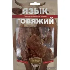Лакомство для собак Деревенские лакомства Язык говяжий 50 г