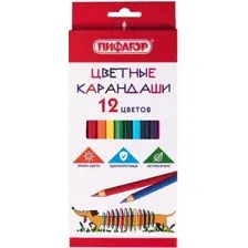 Набор цветных карандашей Пифагор Веселая такса 181806 (12 цв)