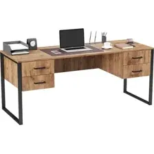 Стол Soma Slava 180x66 (дуб крафт золотой/черный)