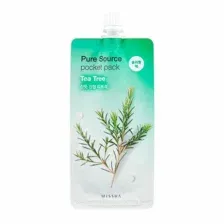 Ночная несмываемая маска для лица с экстрактом чайного дерева Missha/Миша Pure Source Pocket Pack Tea Tree(10мл)